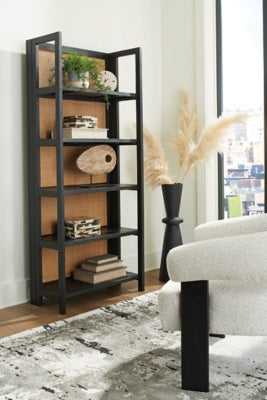 Abyard Black/Natural Bookcase - Ornate Home