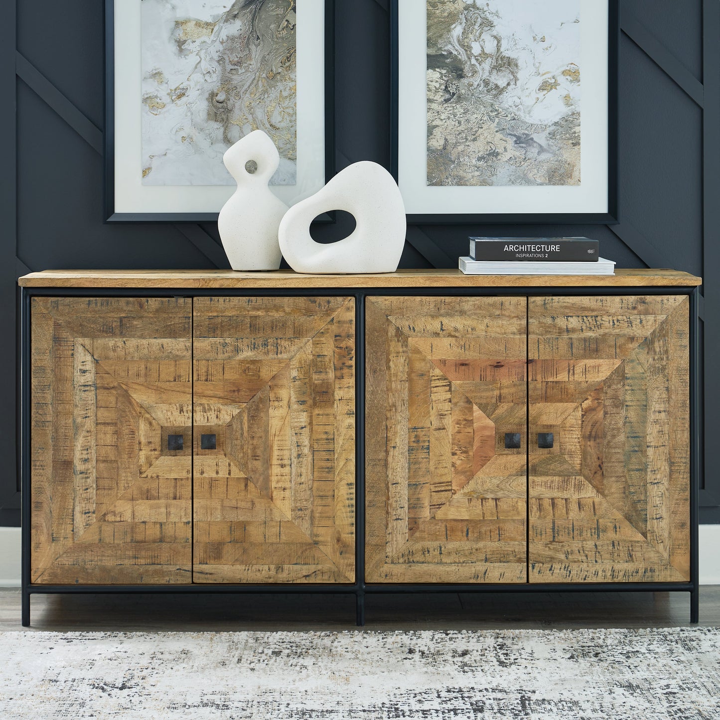 Camney Brown/Black Accent Cabinet