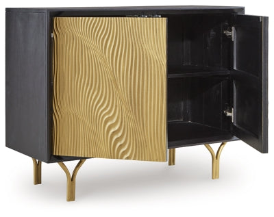 Tayner Black/Gold Finish Accent Cabinet - Ornate Home