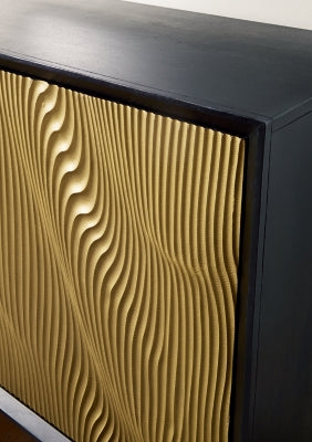 Tayner Black/Gold Finish Accent Cabinet - Ornate Home