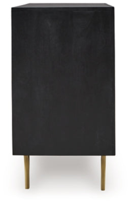 Tayner Black/Gold Finish Accent Cabinet - Ornate Home