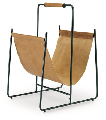Faronworth Brown/Black Magazine Rack - Ornate Home