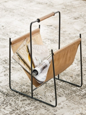 Faronworth Brown/Black Magazine Rack - Ornate Home