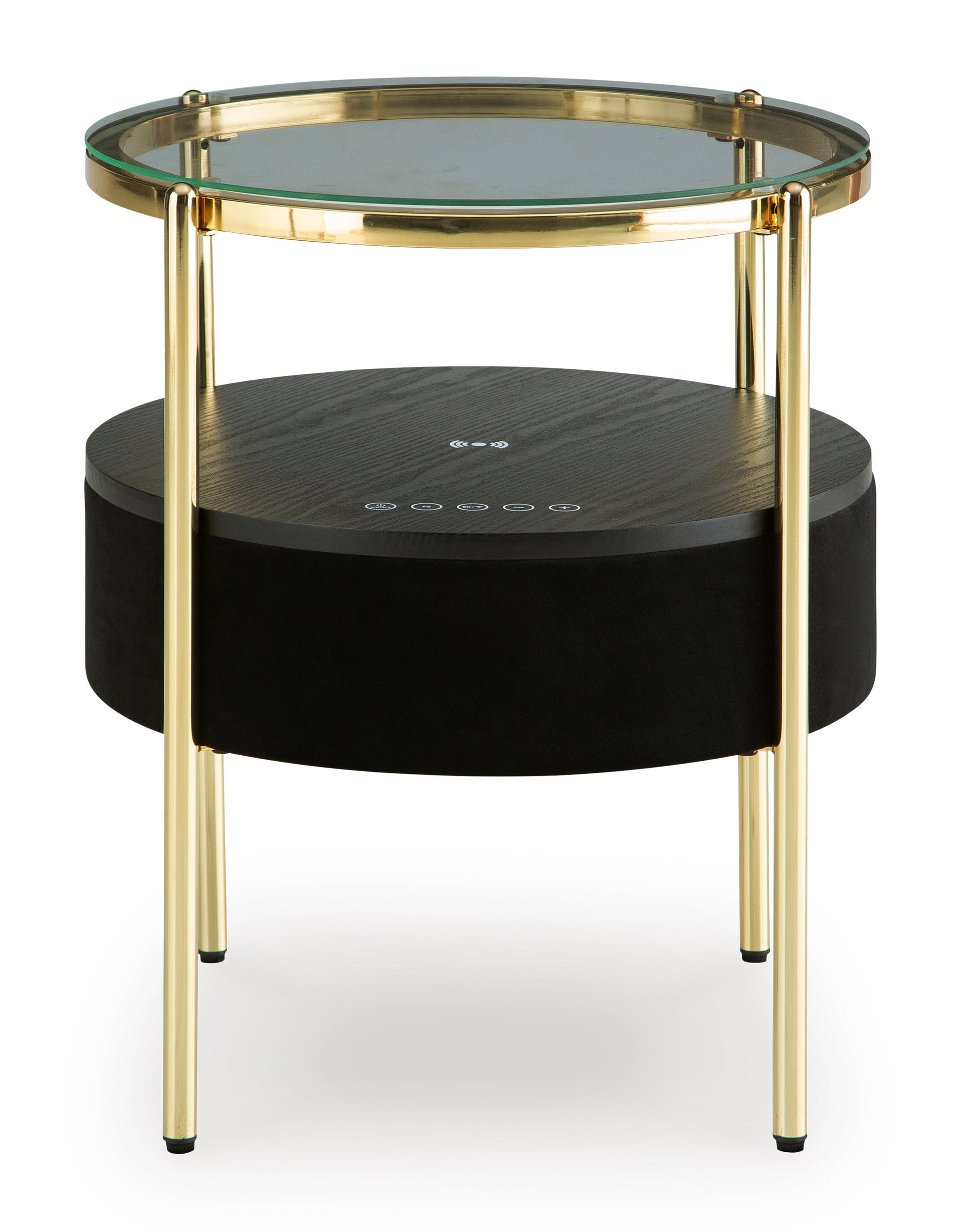 Nedman Black & Gold Accent Table w/ Speaker - Ornate Home