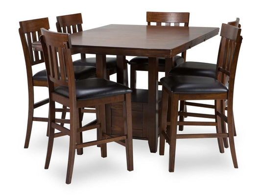 Ralene Medium Brown Counter Height Dining Room Set / 7pc