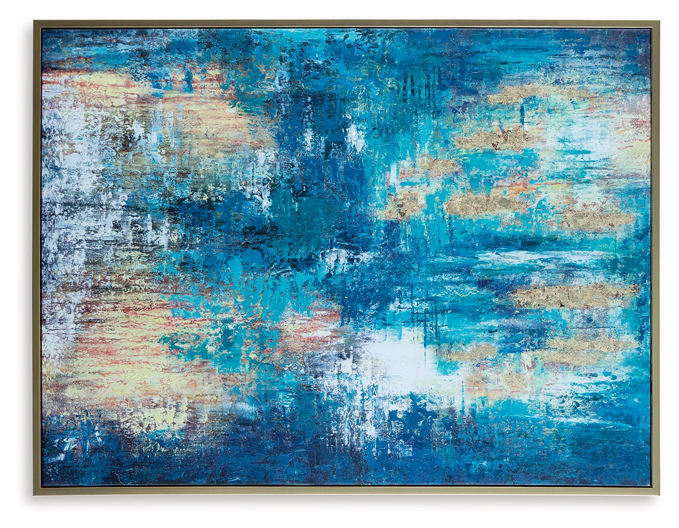 Scarlite Teal/Gold Finish Wall Art