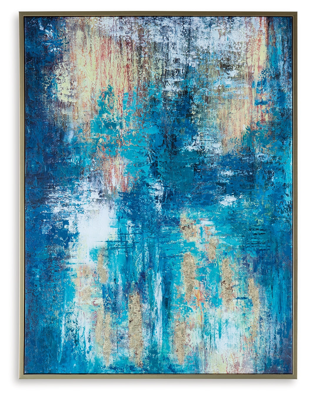 Scarlite Teal/Gold Finish Wall Art