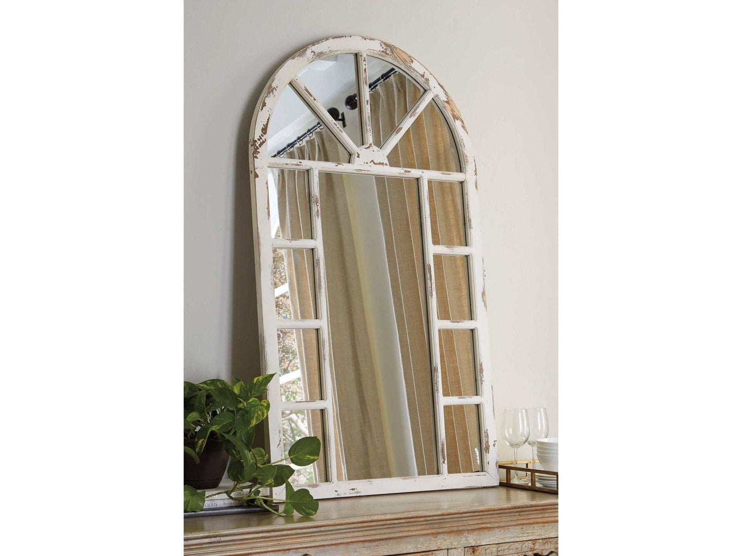 Divakar Antique White Accent Wall Mirror