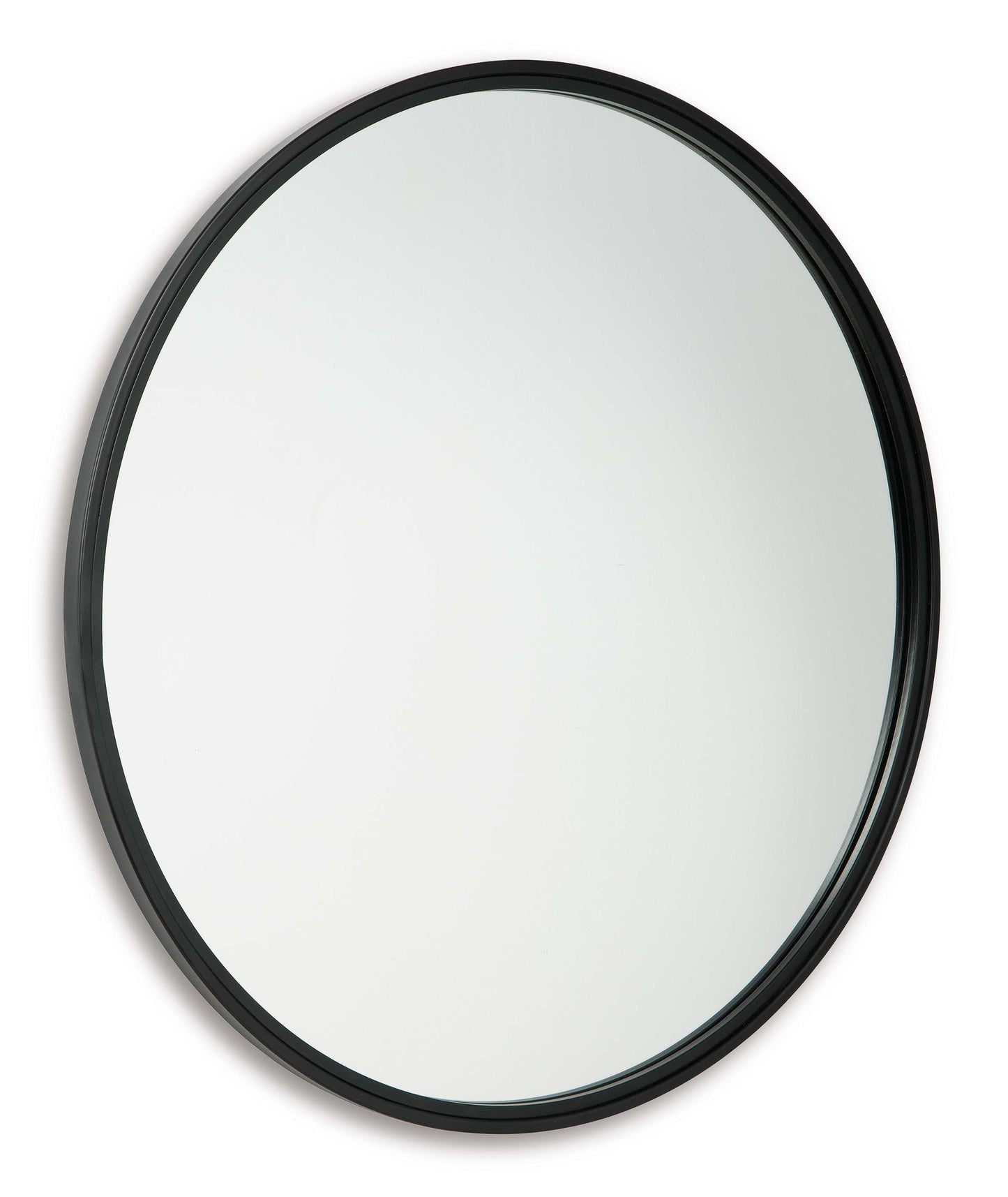 Brocky Black Round Accent Mirror