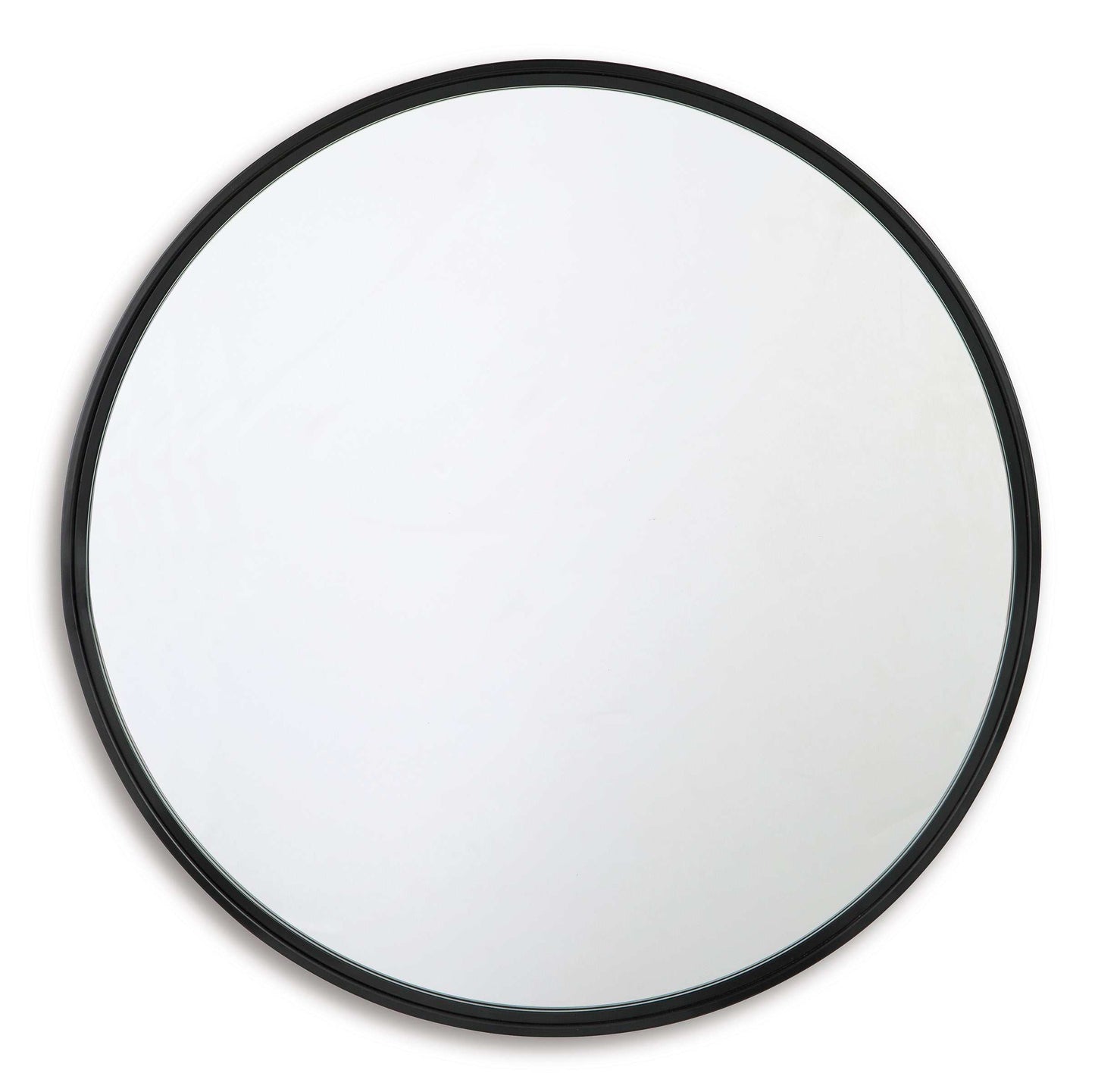 Brocky Black Round Accent Mirror