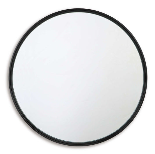 Brocky Black Round Accent Mirror