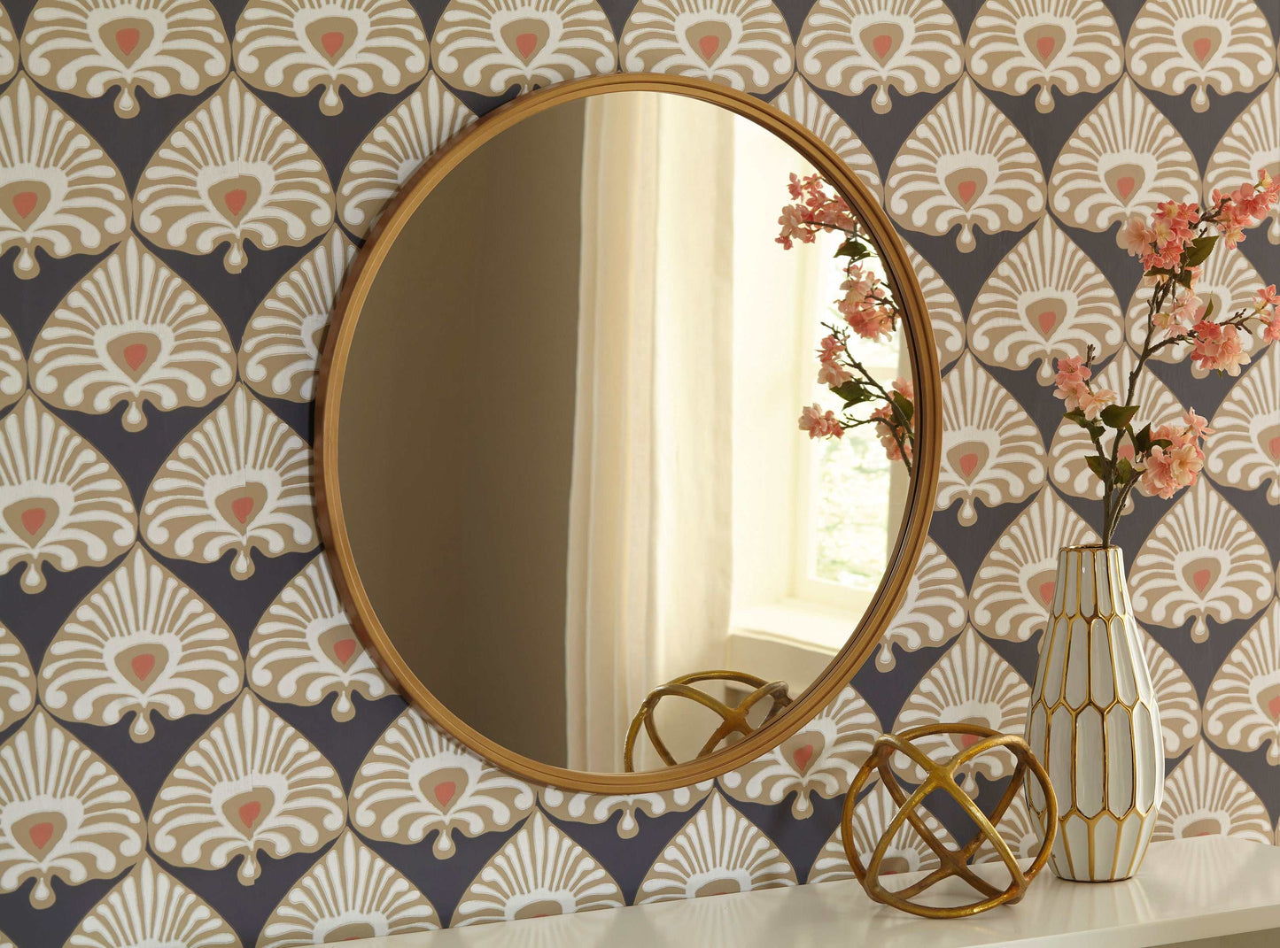 Brocky Gold Round Accent Mirror