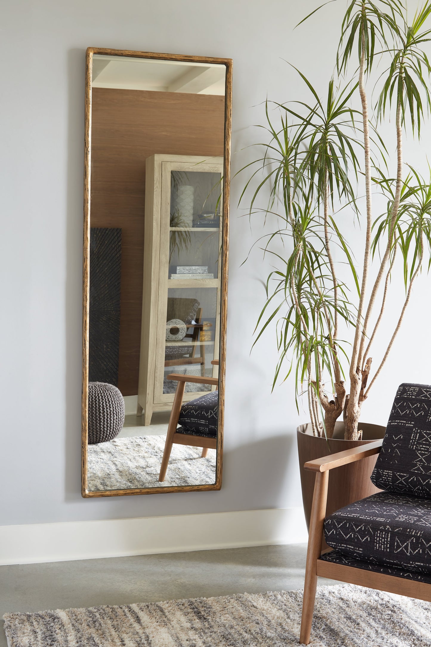 Ryandale Brass Floor Mirror