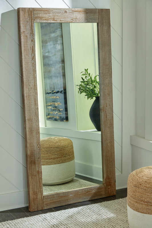 Waltleigh Distressed Brown Floor Mirror