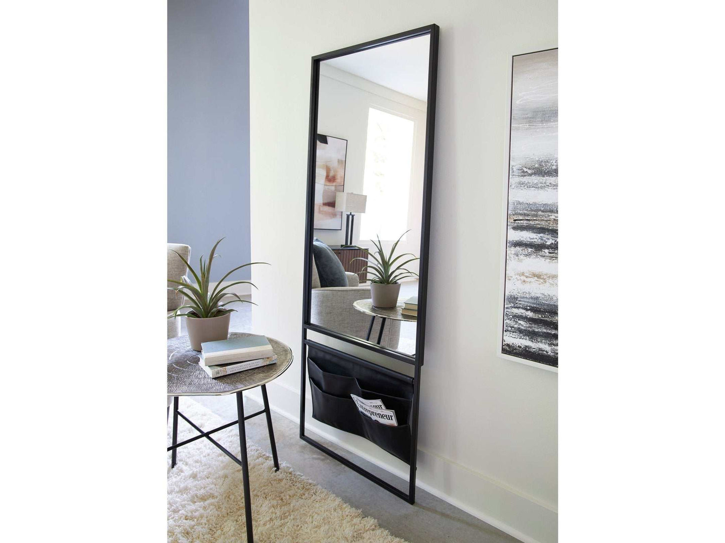 Floxville Black Floor Mirror