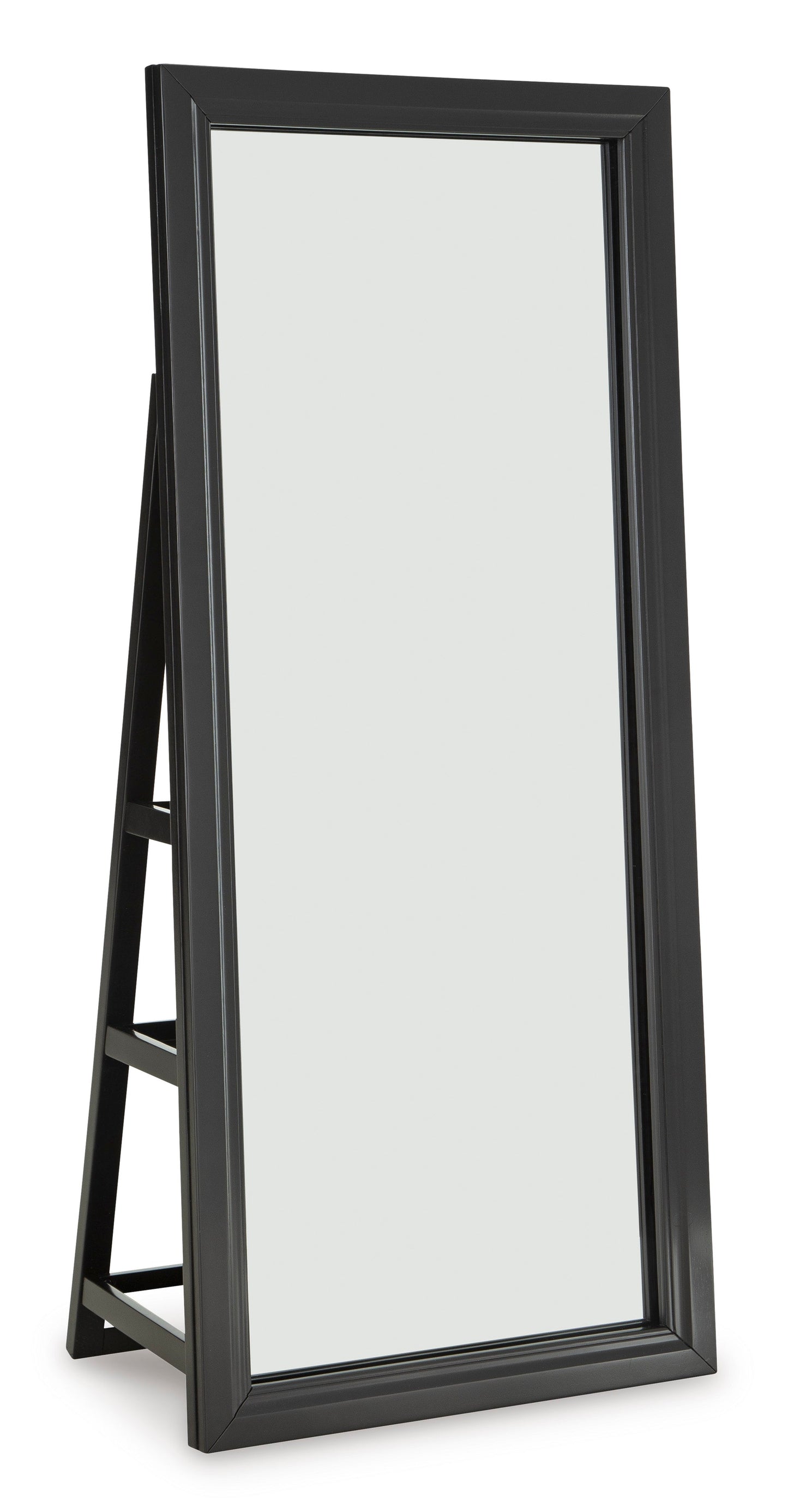 Evesen Black Floor Mirror w/ Storage - Ornate Home