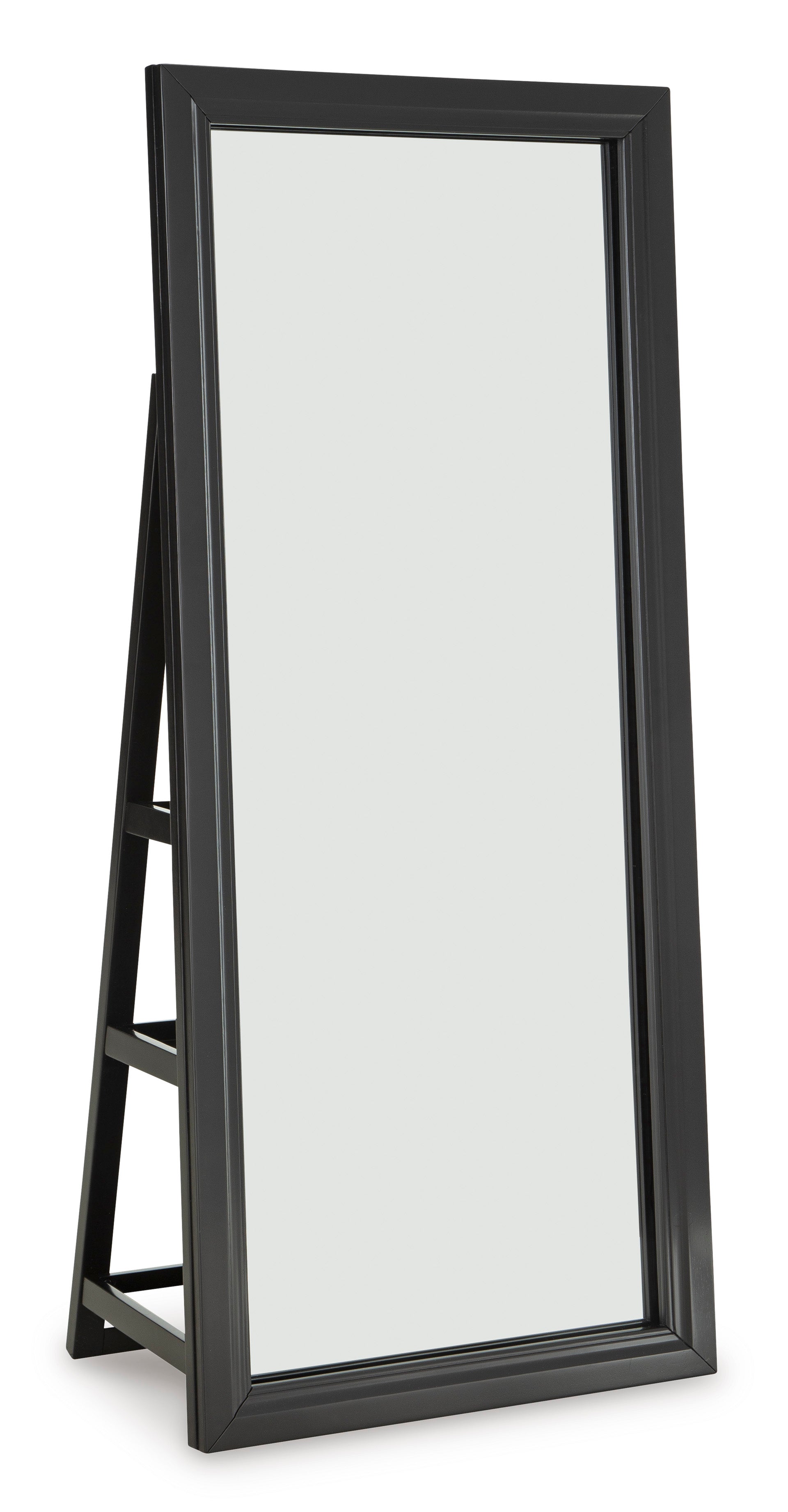 Evesen Black Floor Mirror w/ Storage - Ornate Home