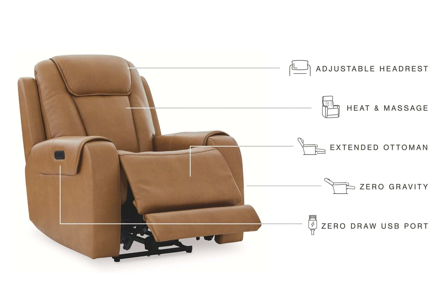 Card Player Cappuccino Power Recliner