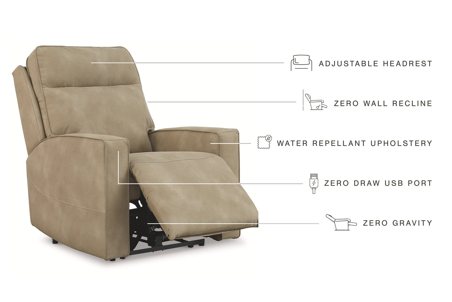 Next-Gen Durapella Sand Power Recliner