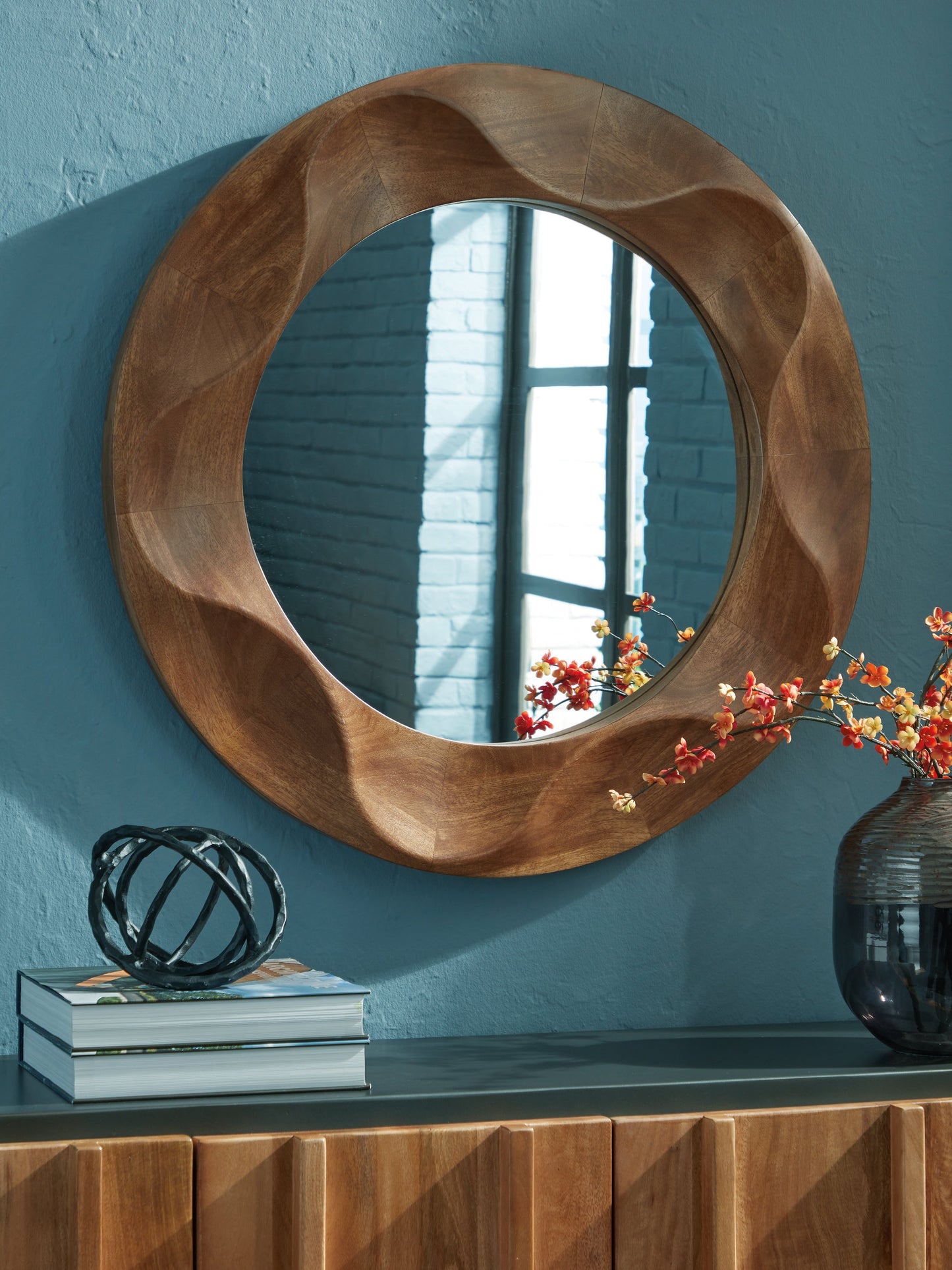 Aajon Brown Accent Mirror- Viva Furn