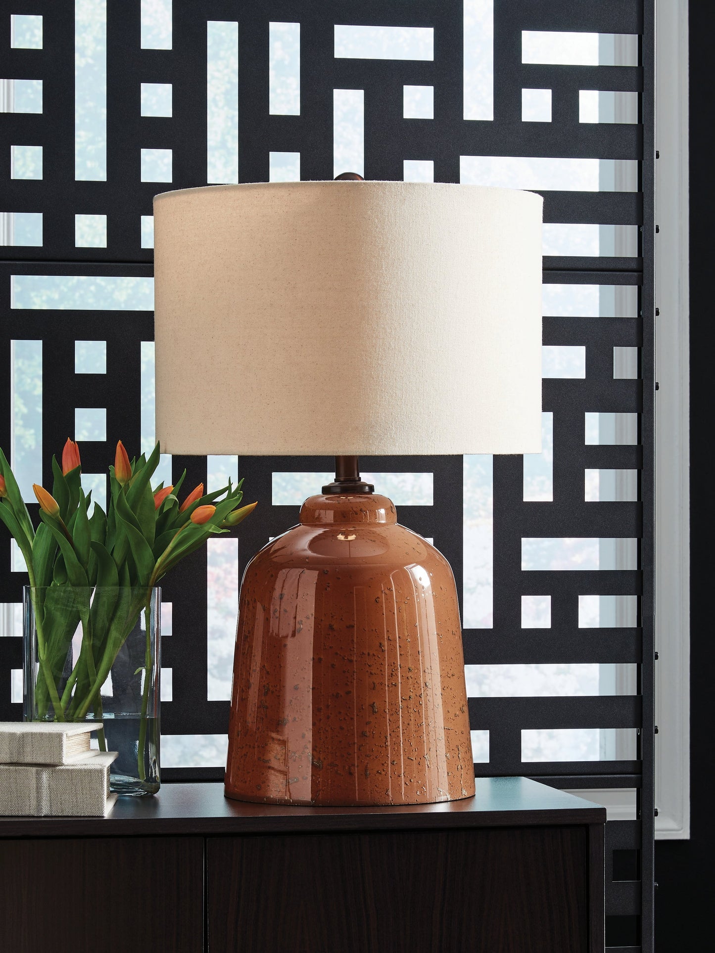 Aaleahya Rust Glass Table Lamp (1/CN)- Viva Furn