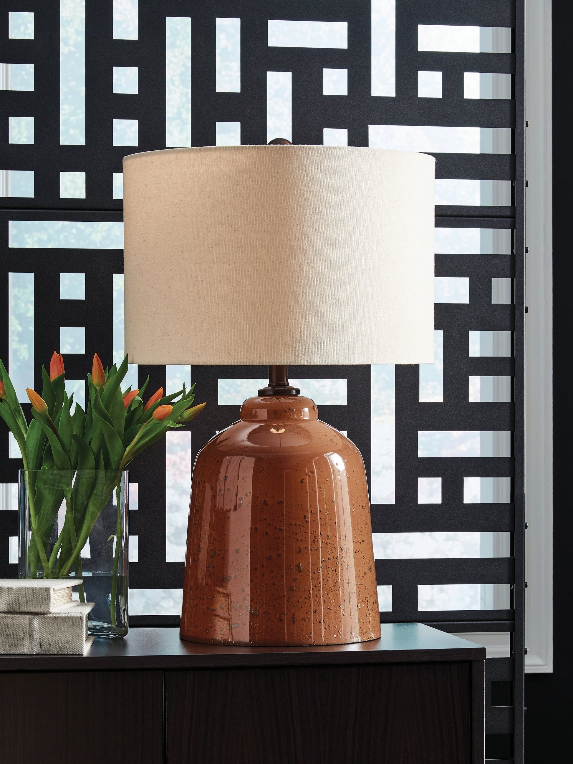 Aaleahya Rust Glass Table Lamp (1/CN)- Viva Furn