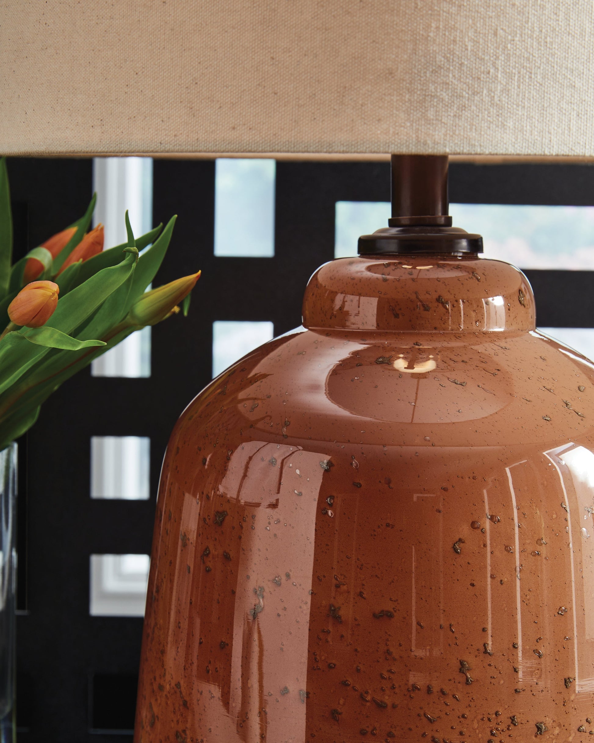 Aaleahya Rust Glass Table Lamp (1/CN)- Viva Furn