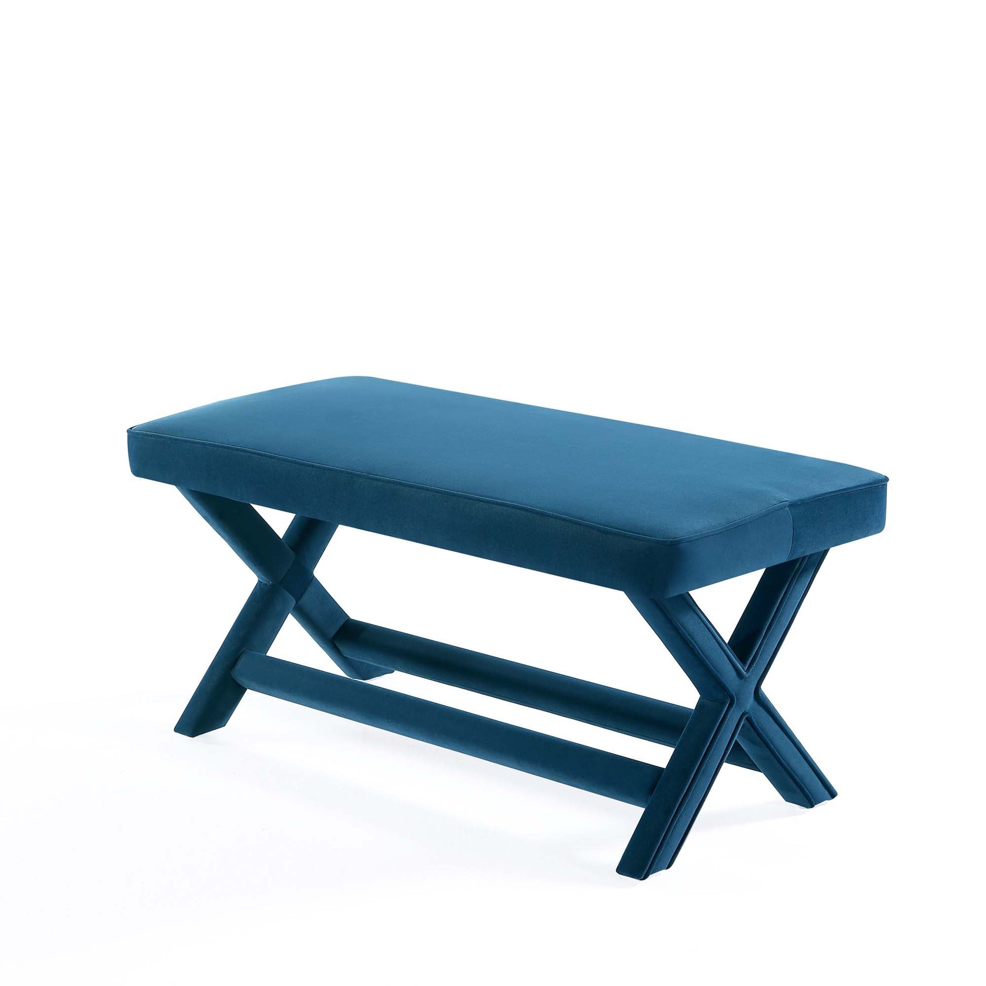 Abigail Double Ottoman Bench in Blue - Ornate Home