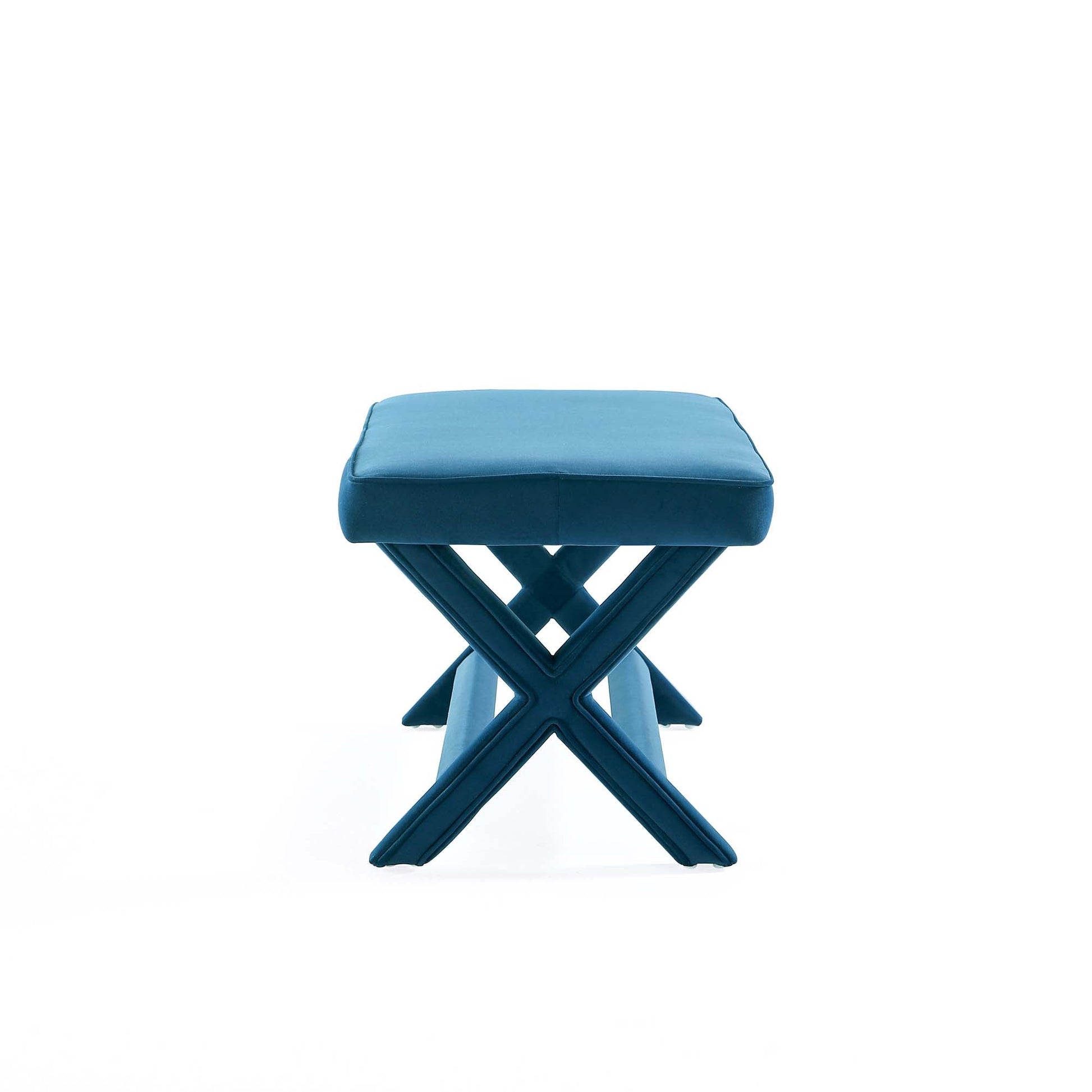 Abigail Double Ottoman Bench in Blue - Ornate Home