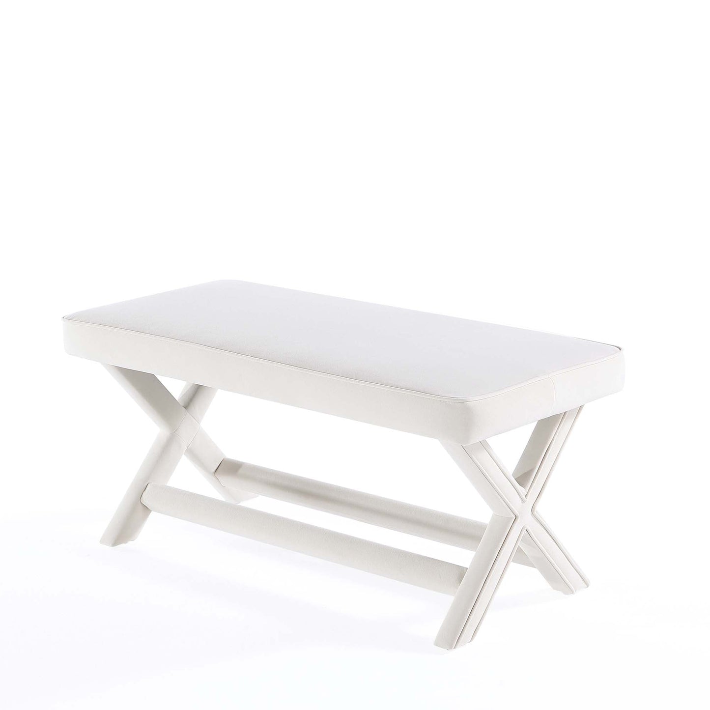Abigail Double Ottoman Bench in Cream - Ornate Home
