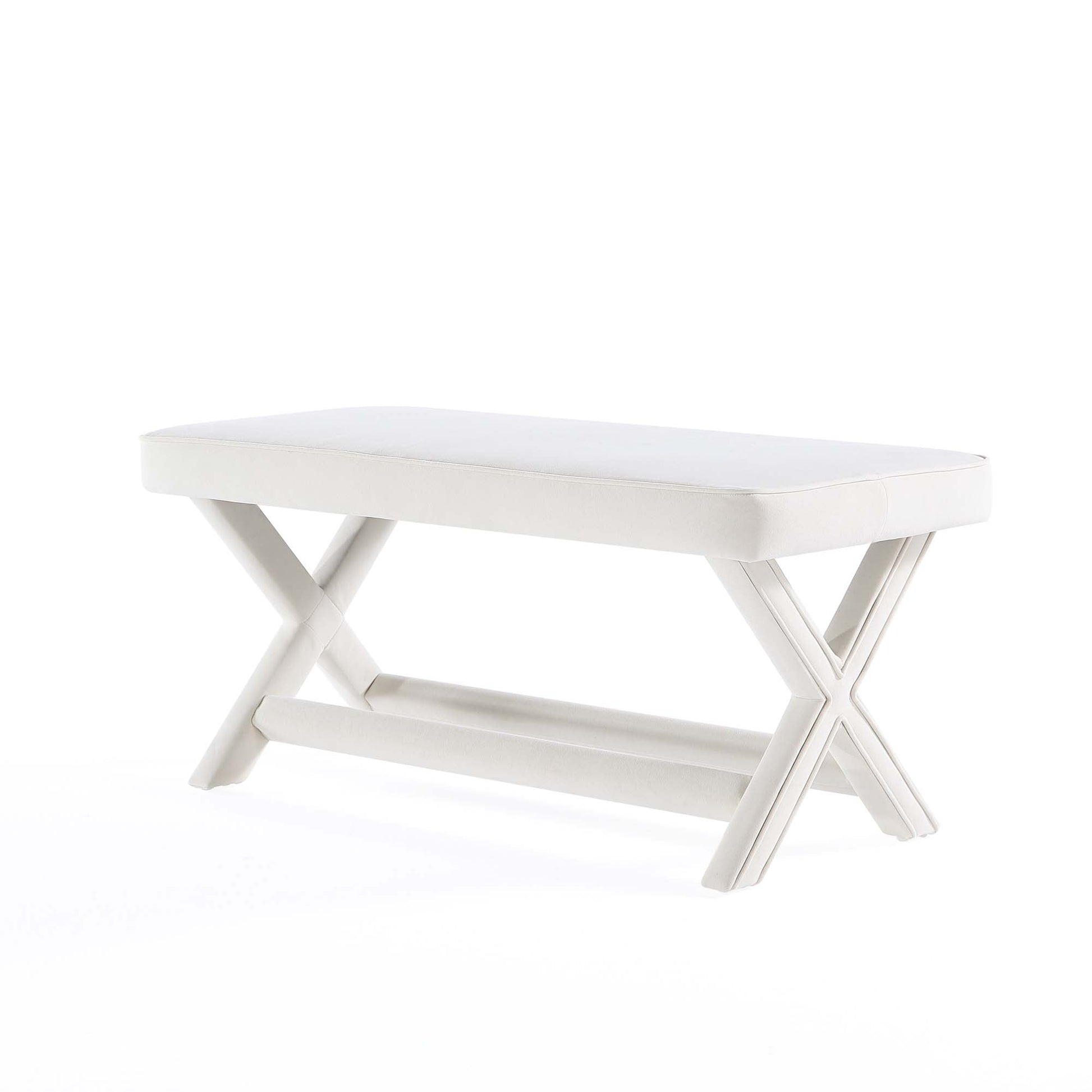 Abigail Double Ottoman Bench in Cream - Ornate Home