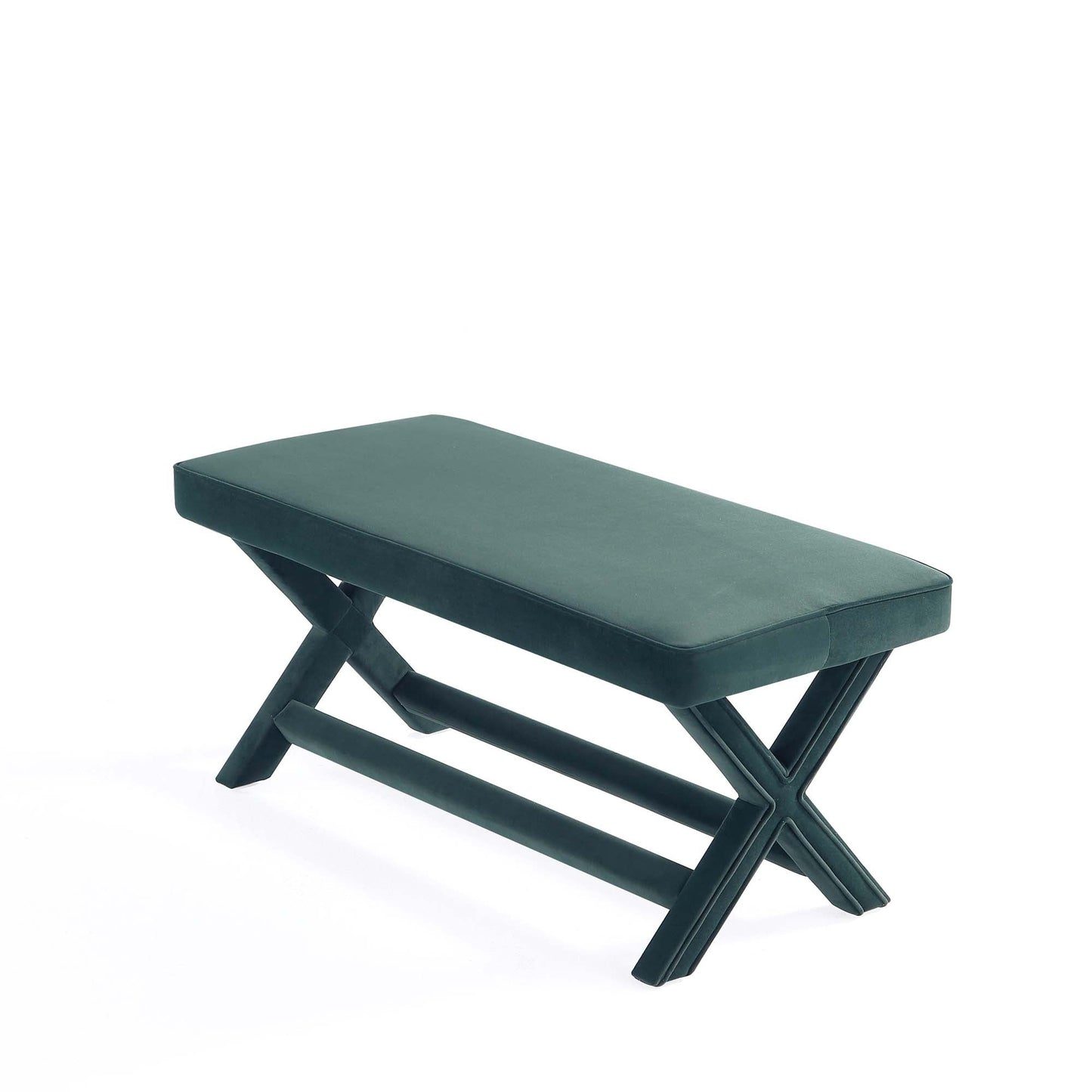 Abigail Double Ottoman Bench in Green - Ornate Home