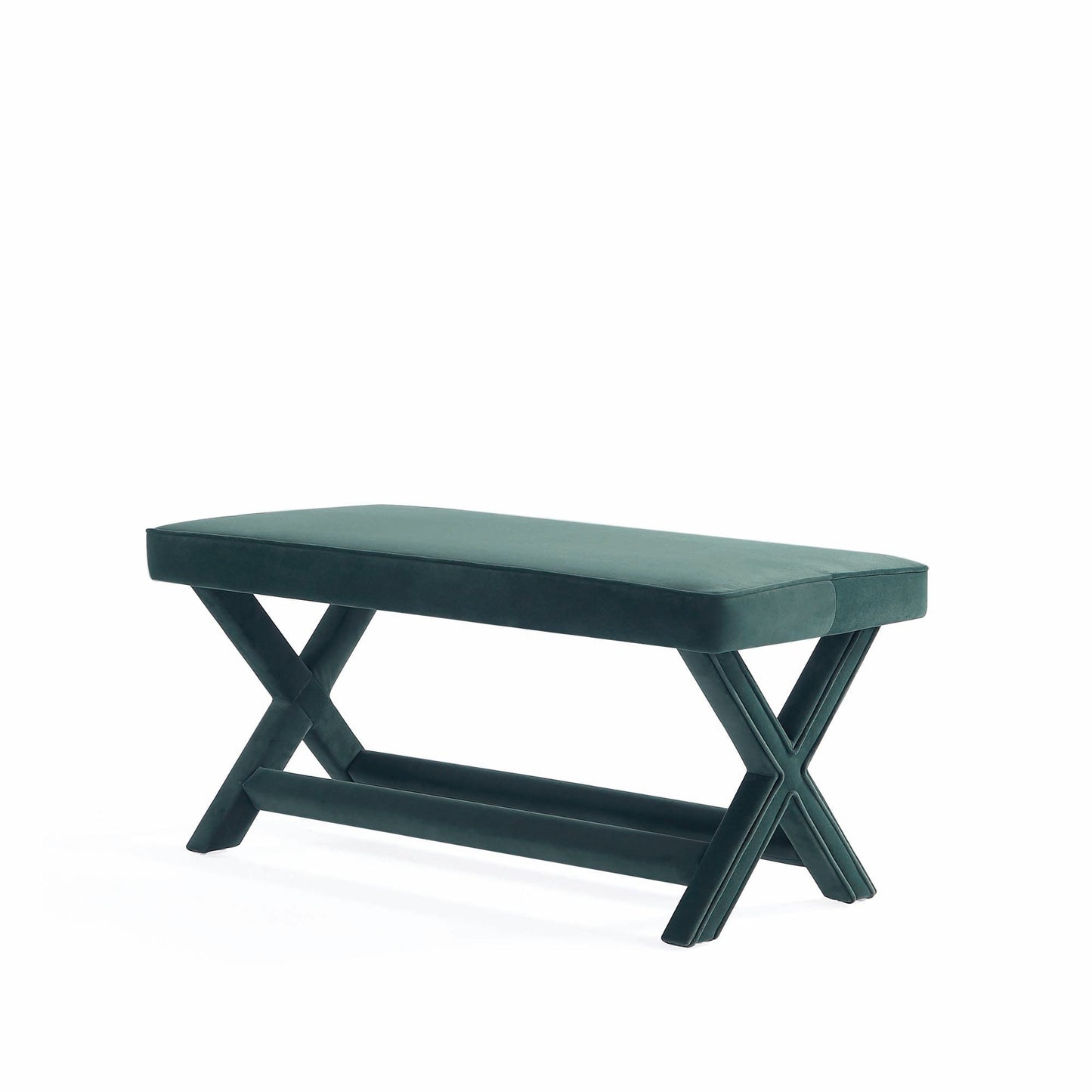 Abigail Double Ottoman Bench in Green - Ornate Home