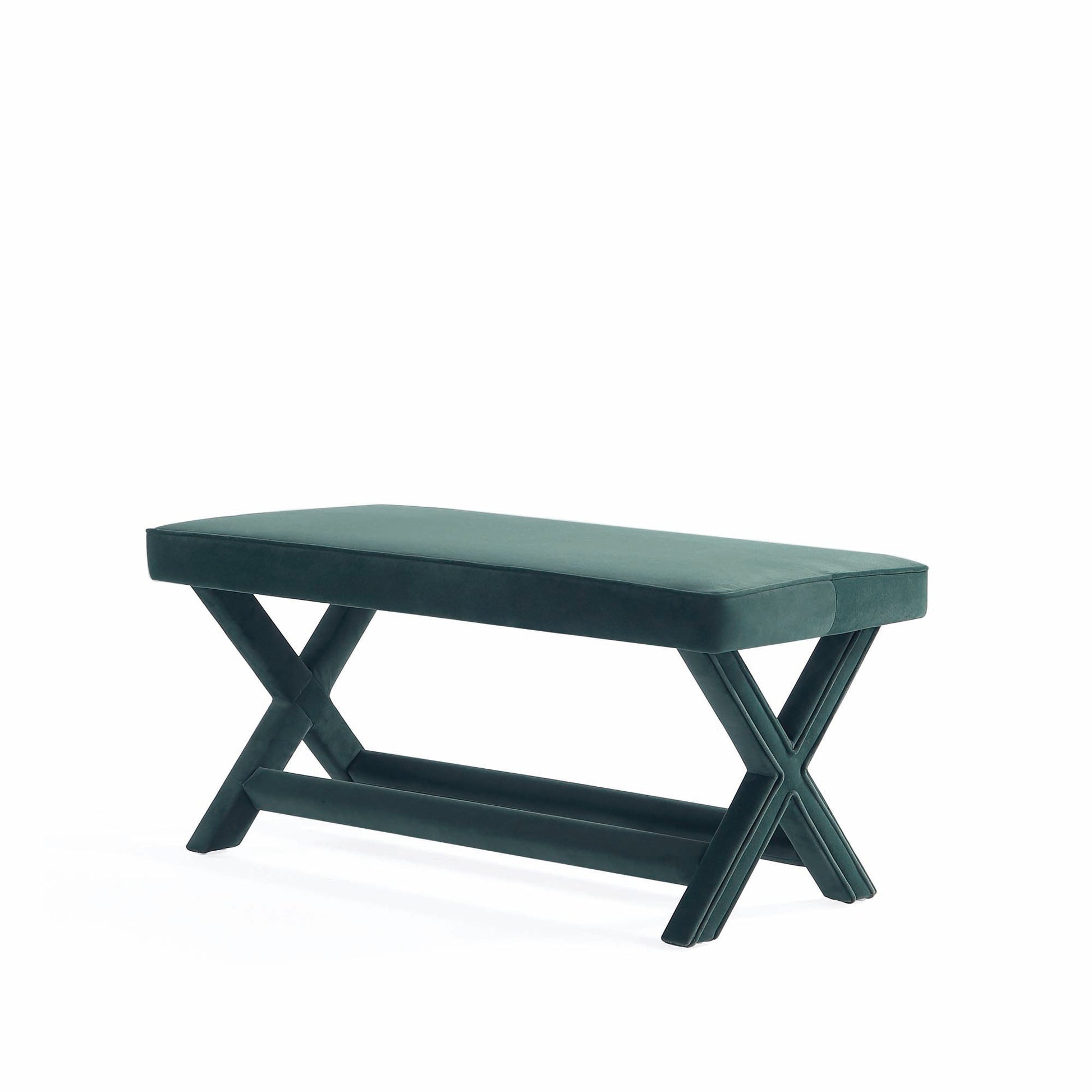Abigail Double Ottoman Bench in Green - Ornate Home