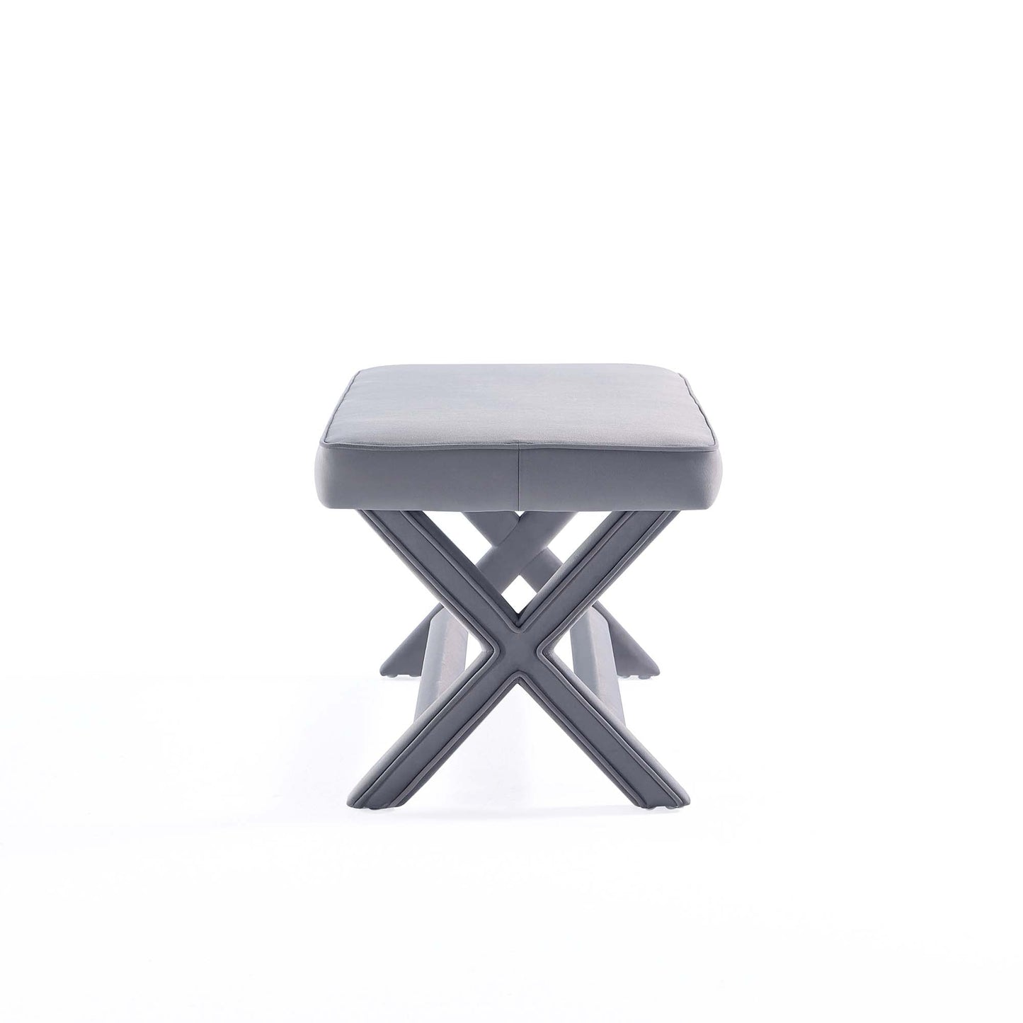 Abigail Double Ottoman Bench in Grey - Ornate Home