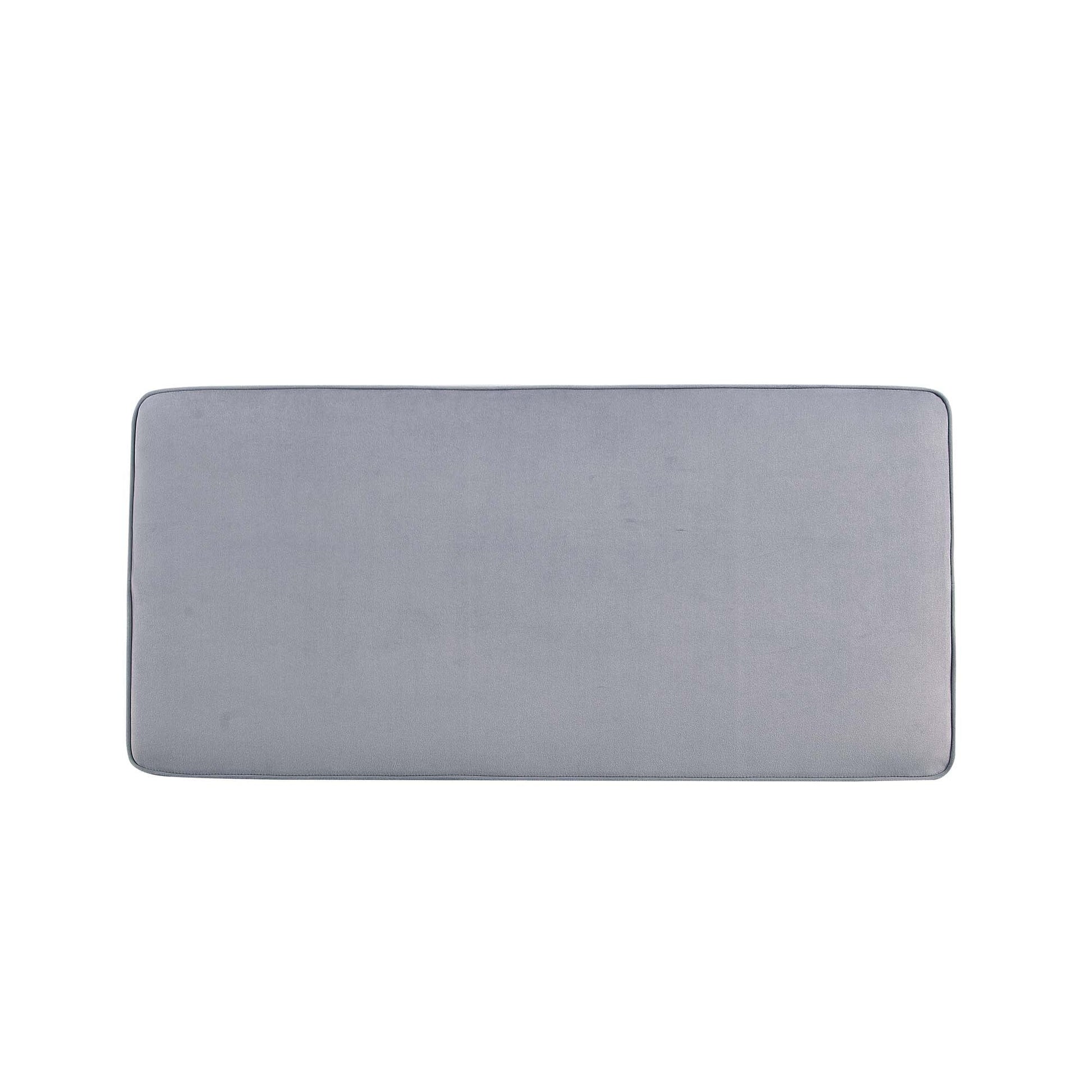 Abigail Double Ottoman Bench in Grey - Ornate Home
