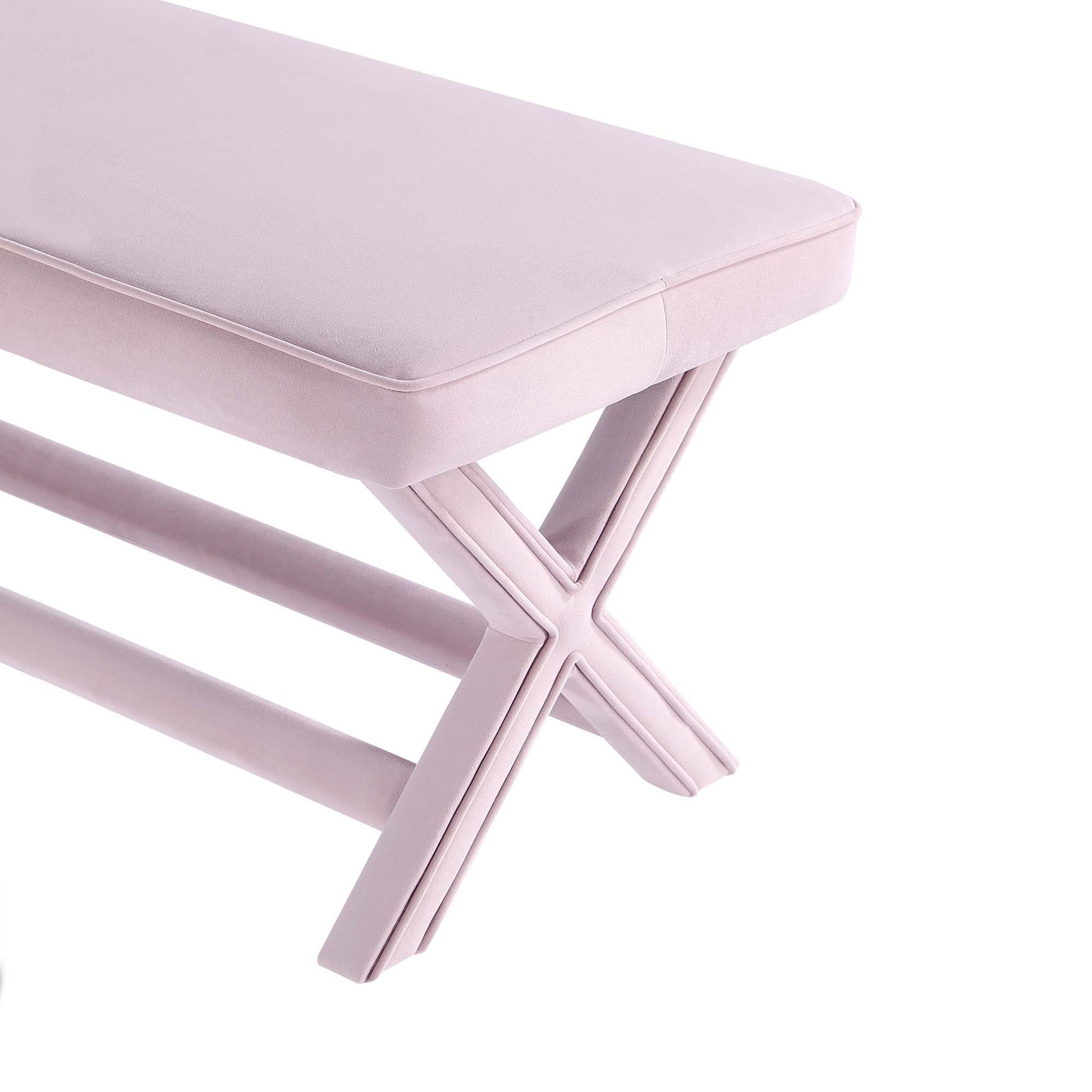 Abigail Double Ottoman Bench in Pink - Ornate Home