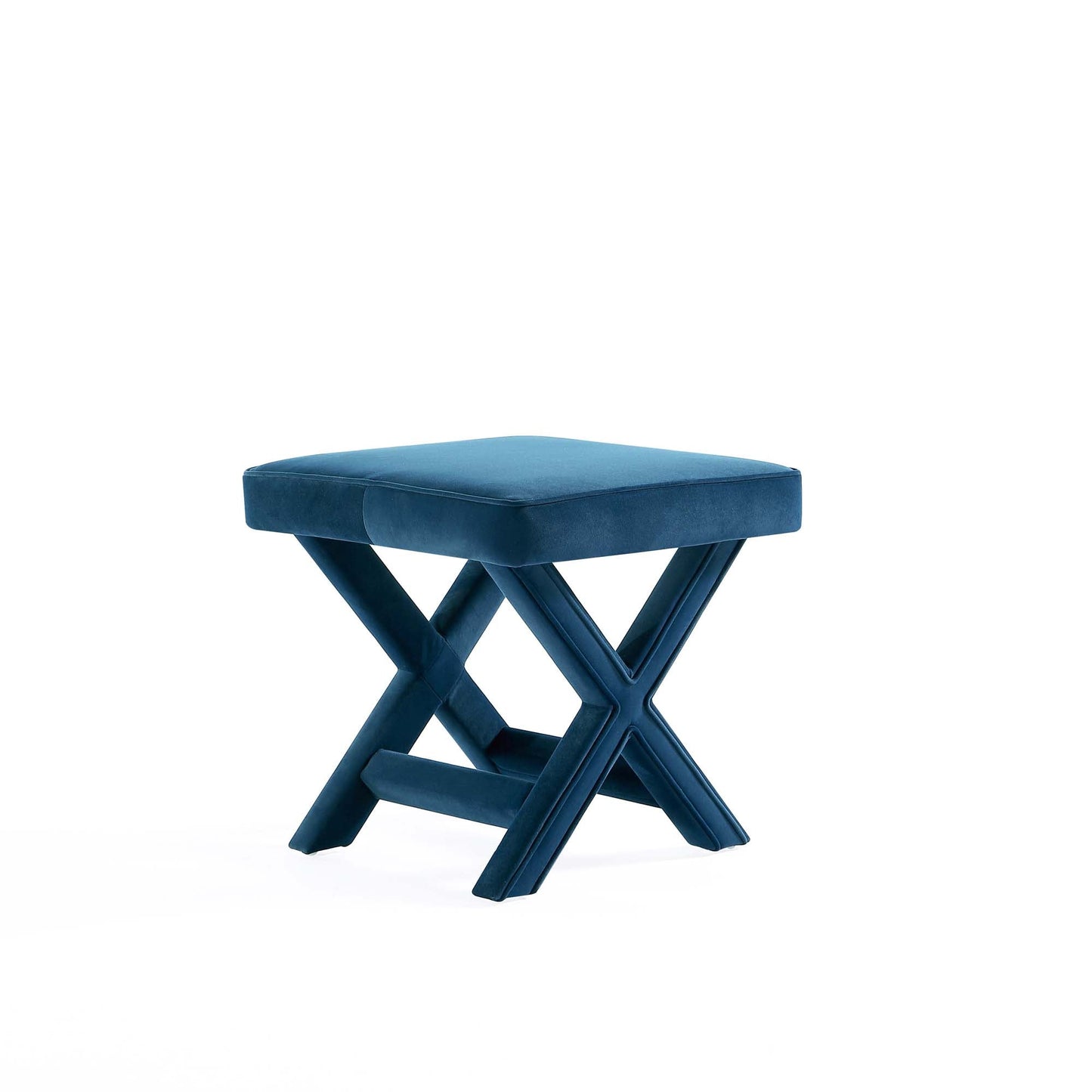 Abigail Single Ottoman Bench in Blue - Ornate Home