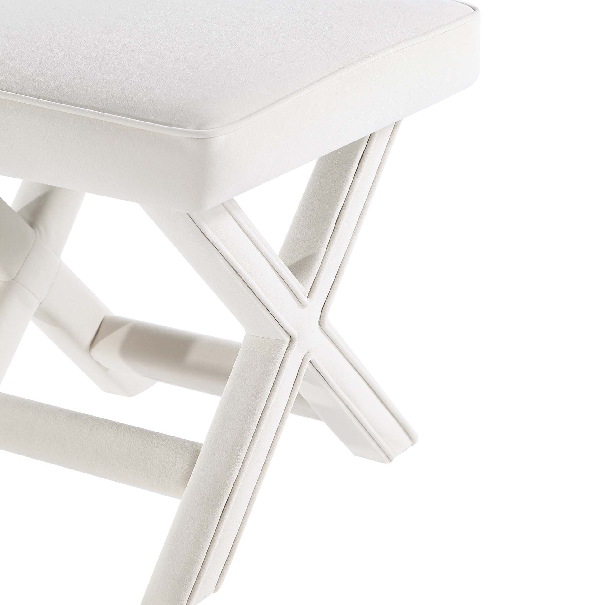 Abigail Single Ottoman Bench in Cream - Ornate Home