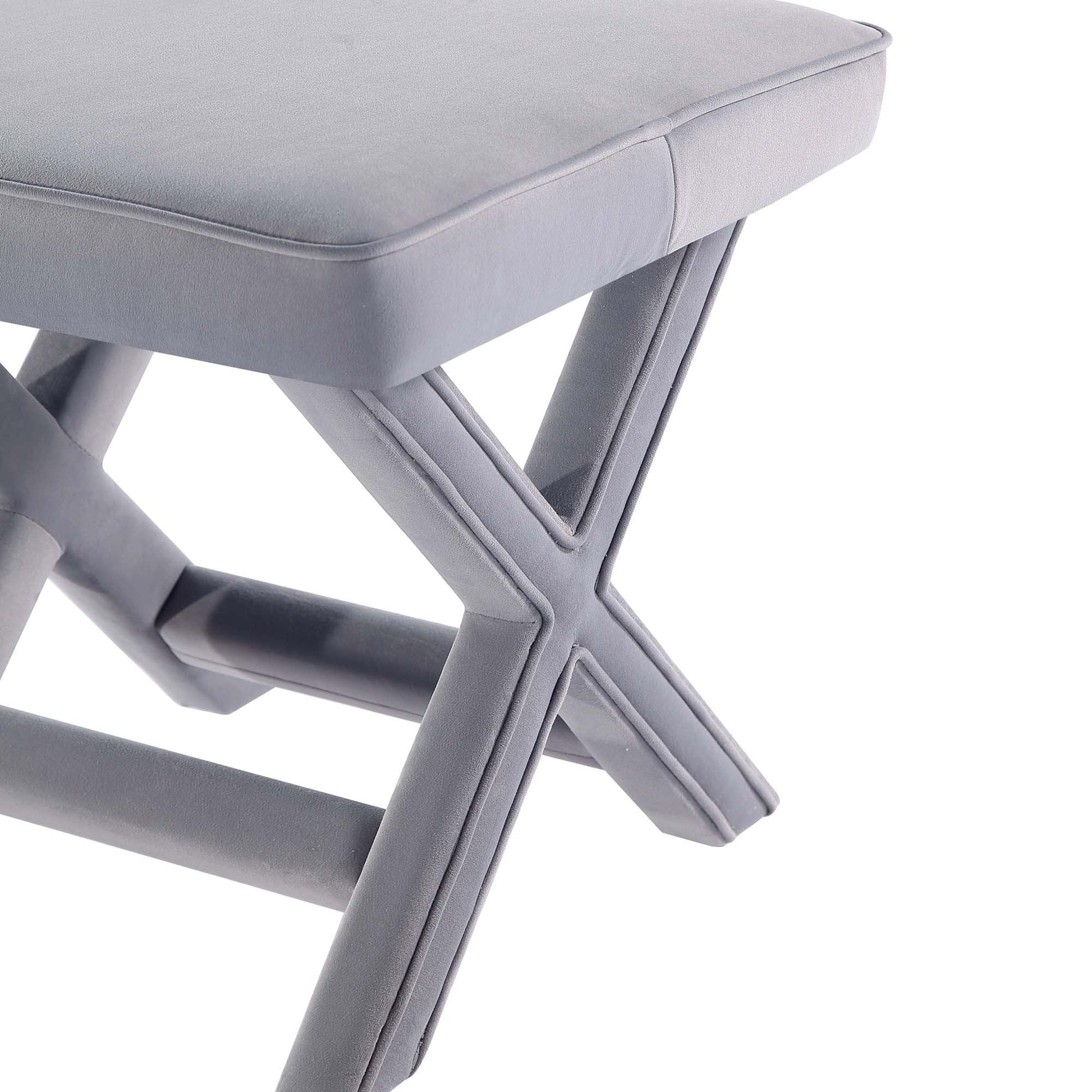 Abigail Single Ottoman Bench in Grey - Ornate Home