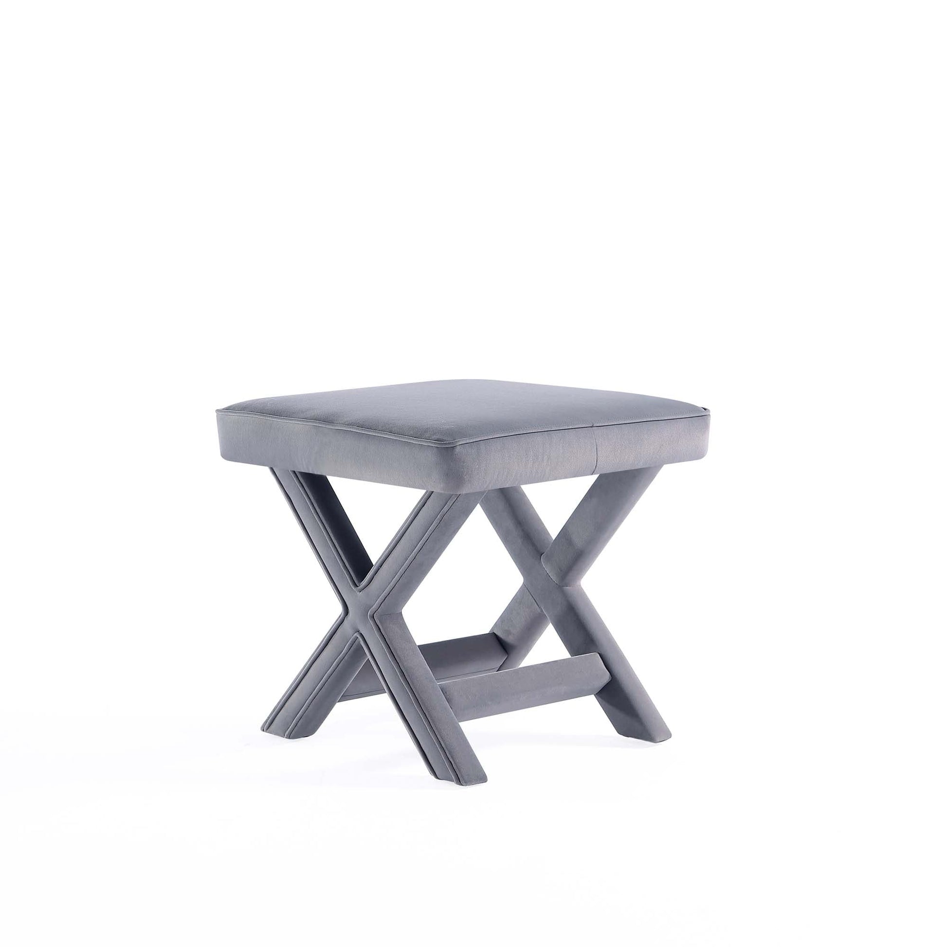 Abigail Single Ottoman Bench in Grey - Ornate Home