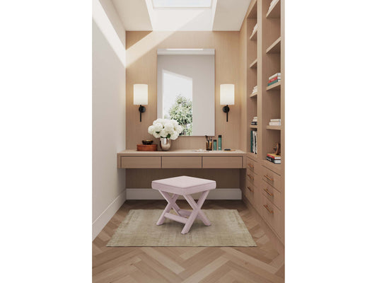 Abigail Single Ottoman Bench in Pink - Ornate Home