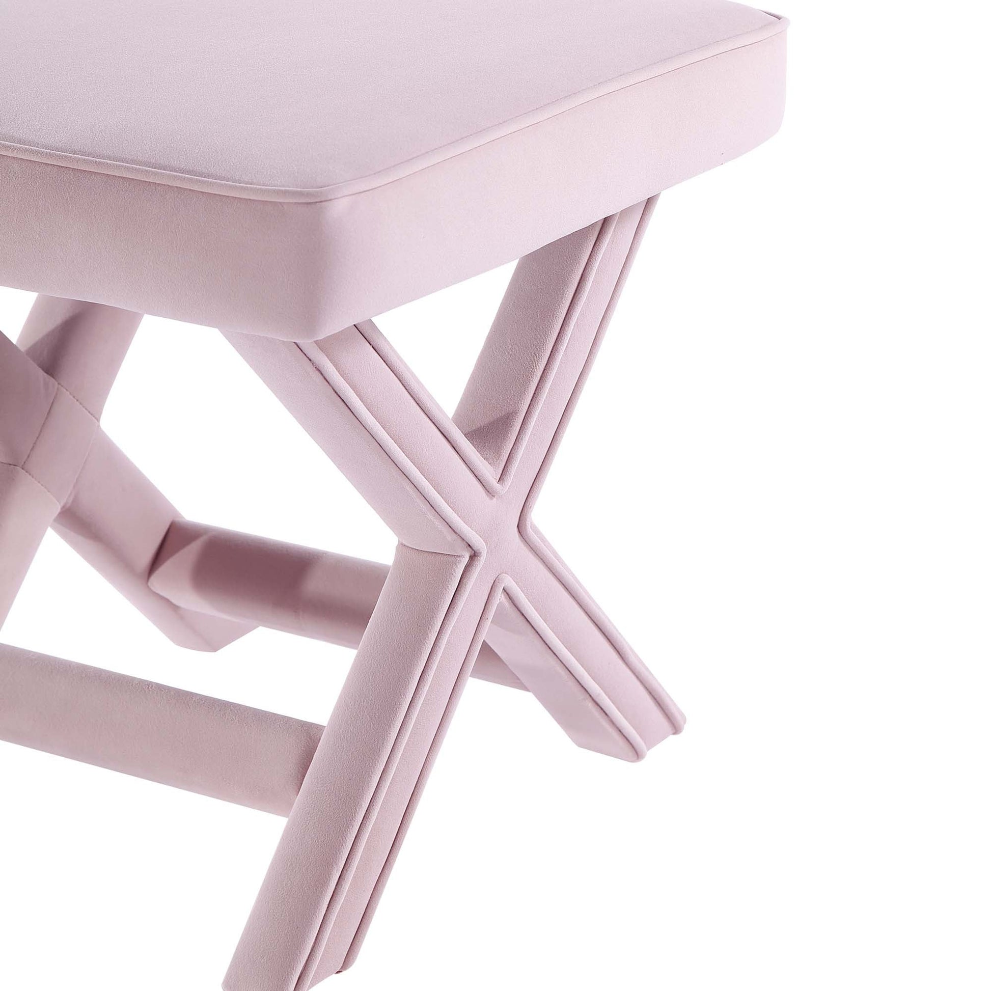 Abigail Single Ottoman Bench in Pink - Ornate Home