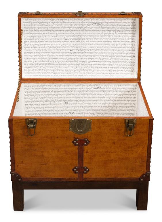 Abilene Tan Leather Box With Stand - Ornate Home
