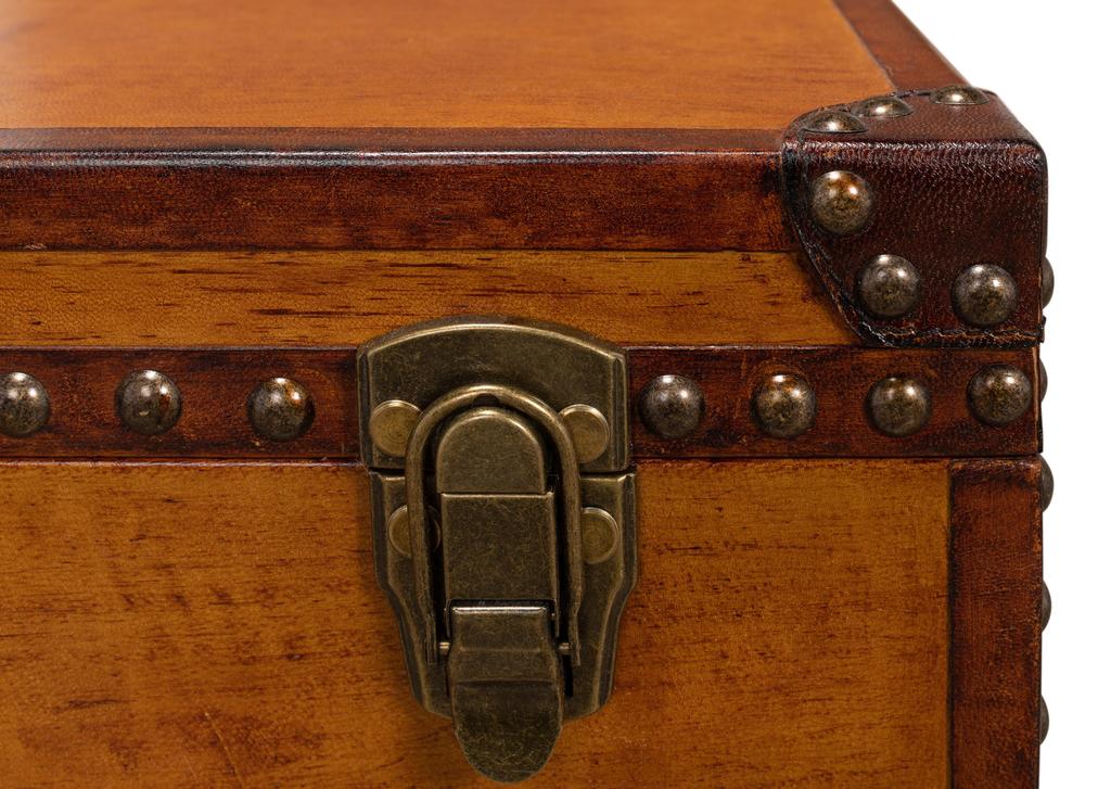 Abilene Tan Leather Box With Stand - Ornate Home