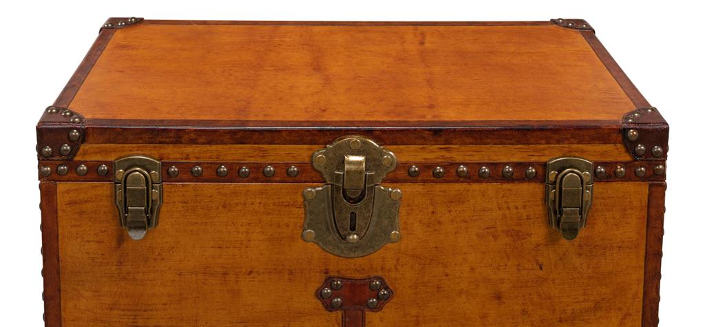 Abilene Tan Leather Box With Stand - Ornate Home