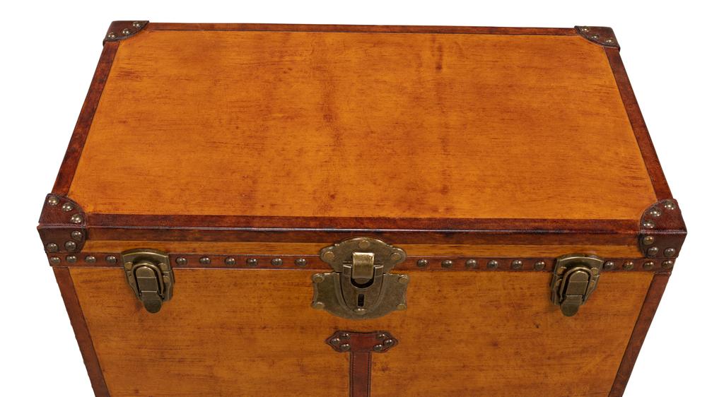 Abilene Tan Leather Box With Stand - Ornate Home