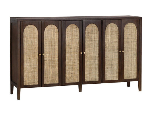 Acadian Brown Six-Door Cabinet - Ornate Home