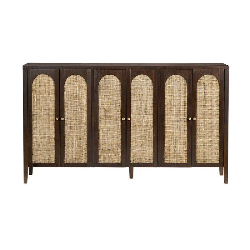 Acadian Brown Six-Door Cabinet - Ornate Home