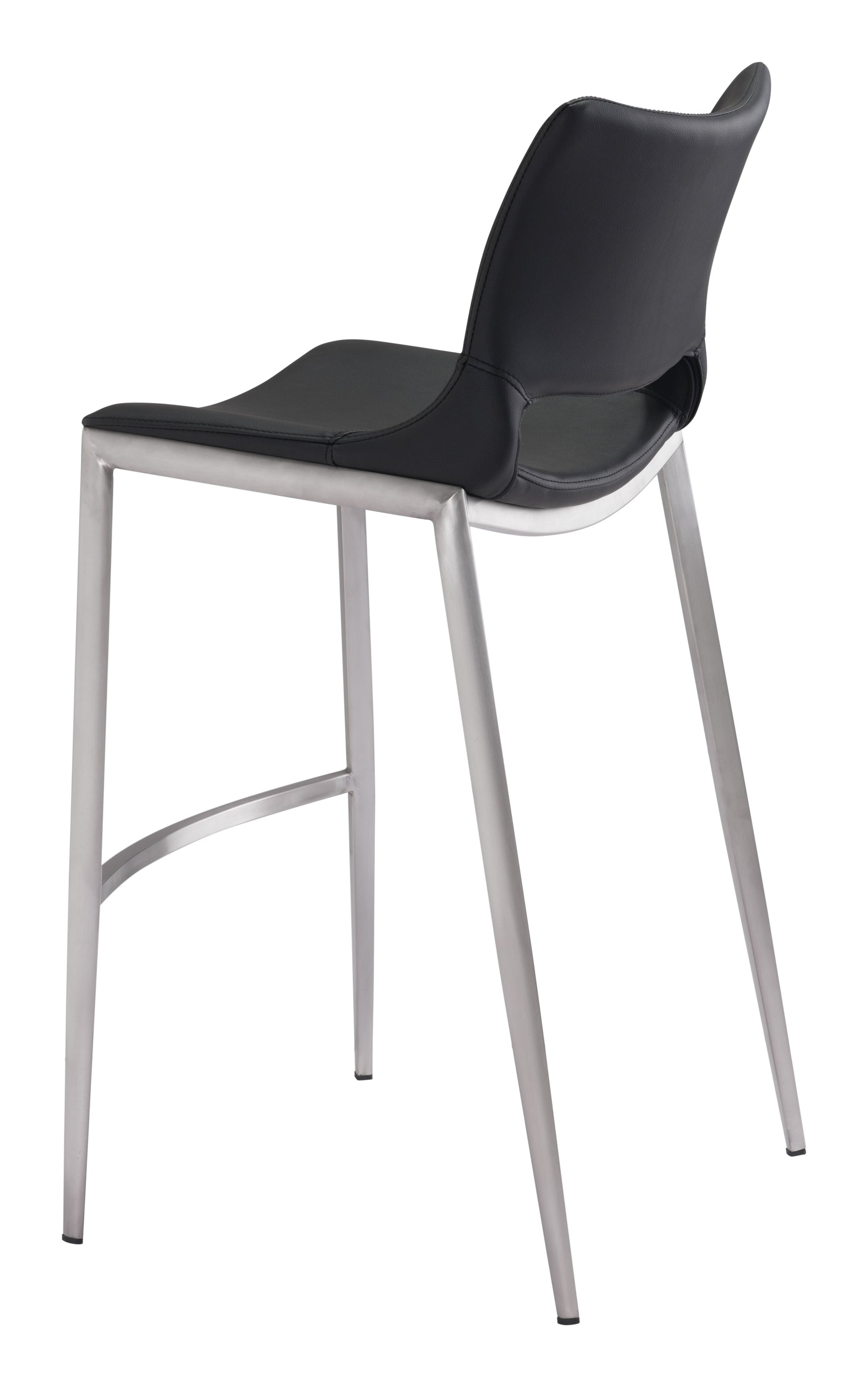 Ace Black & Silver Barstool (Set of 2) - Ornate Home